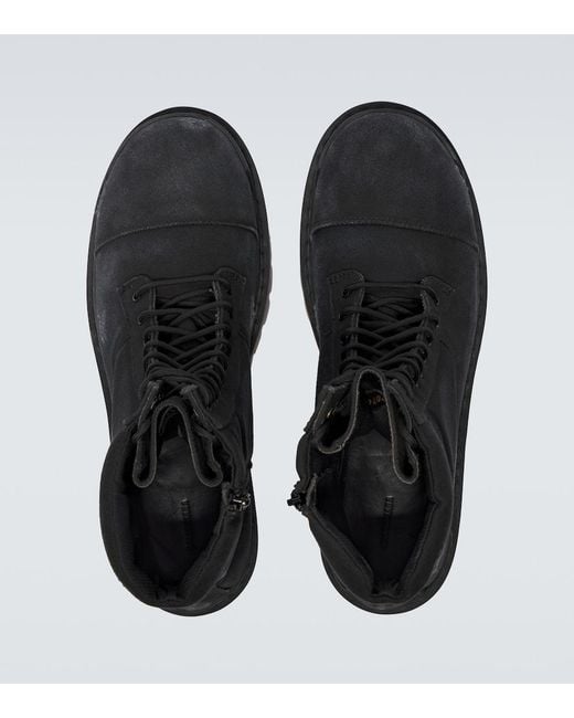 Balenciaga Black Combat Strike Canvas Lace-Up Boots for men