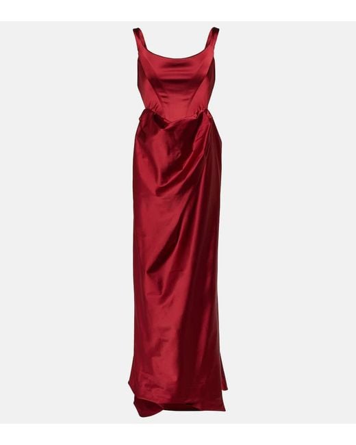 Vivienne Westwood Red Draped Satin Gown