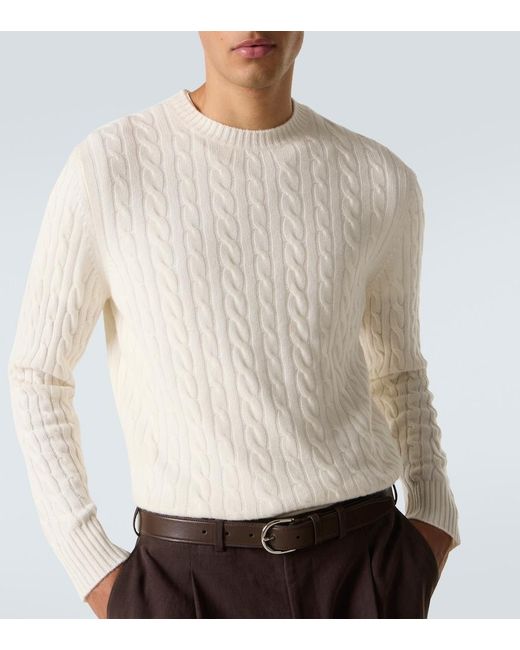 arch4 White Duke Street Cable-Knit Cashmere Sweater for men