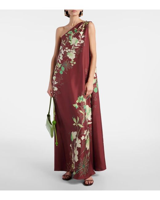 Robe Longue Roy En Soie A Fleurs LaDoubleJ en coloris Red