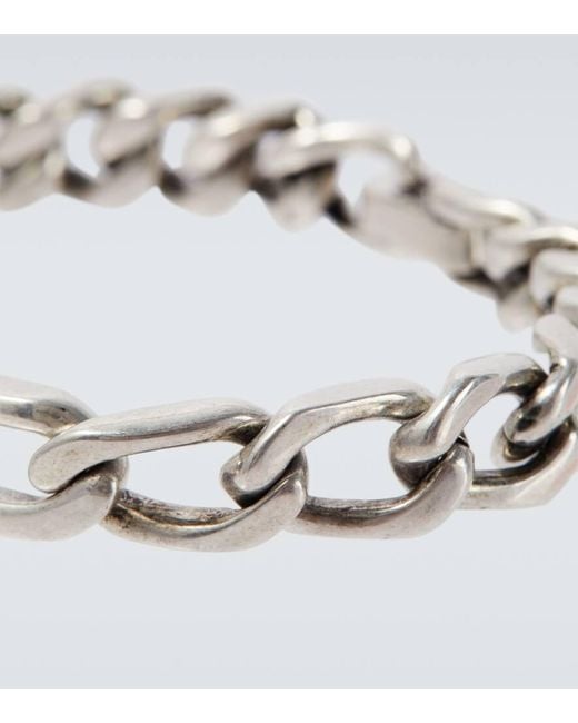 Saint Laurent White Logo Chain Bracelet for men