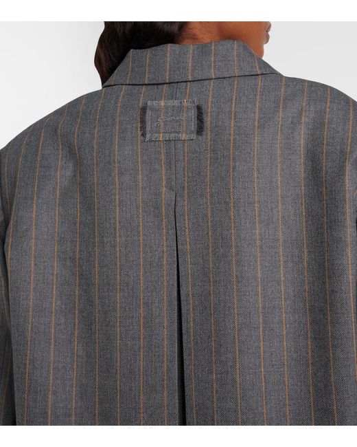 Blazer Con Raya Diplomatica Ganni de color Gray