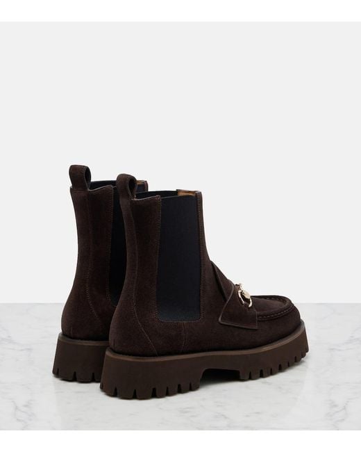 Gucci Black Sylke Suede Ankle Boots