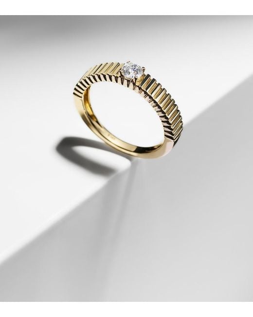 STONE AND STRAND White Cher 14Kt Ring With Diamonds