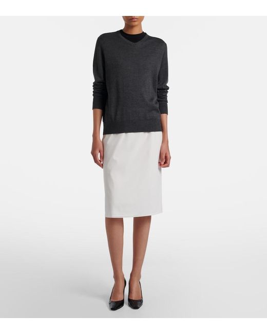 The Row Blue Ondre Cashmere And Silk Sweater