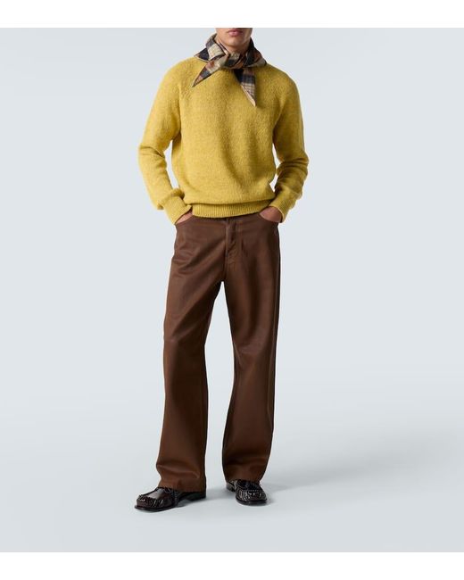 Dries Van Noten Yellow Alpaca And Wool-Blend Sweater for men