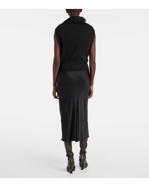 Rick Owens Black Top Aus Baumwoll-Jersey