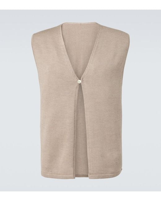 STÒFFA Natural Knitted Wool And Silk Vest for men