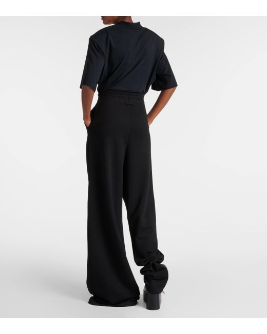 Jean Paul Gaultier Blue Logo High-rise Cotton Jersey Sweatpants