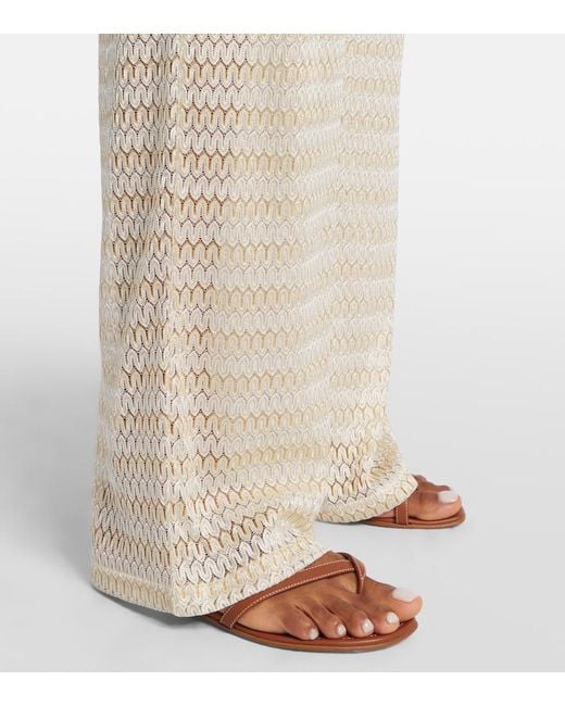 Melissa Odabash Natural Semi-Sheer Lame Jumpsuit
