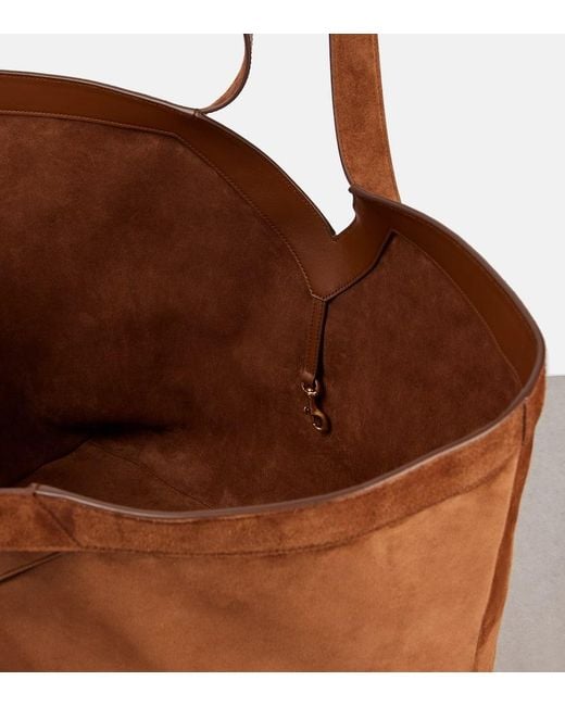 Saint Laurent Brown Tote Bag Y Aus Veloursleder