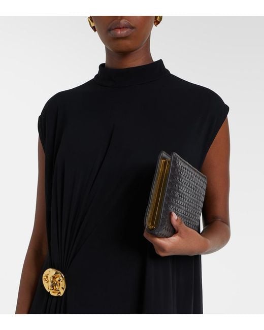 Bottega Veneta Black Agenda Intrecciato Leather Clutch