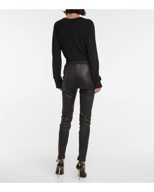 Tom Ford Black Leather Leggings