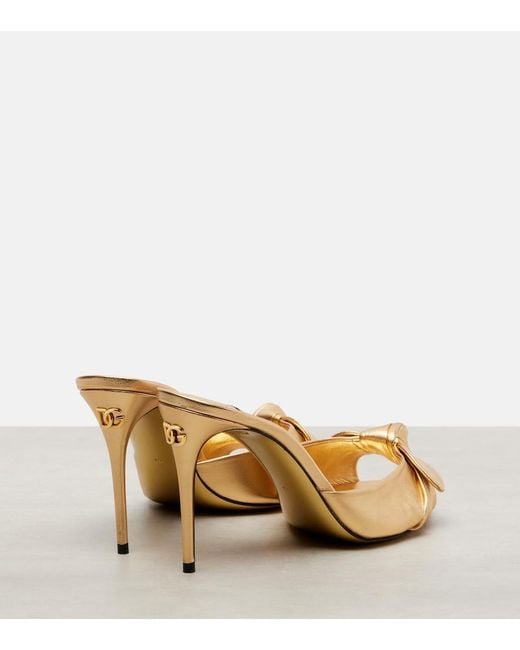 Dolce & Gabbana Metallic Mordoré Nappa Leather Sandals