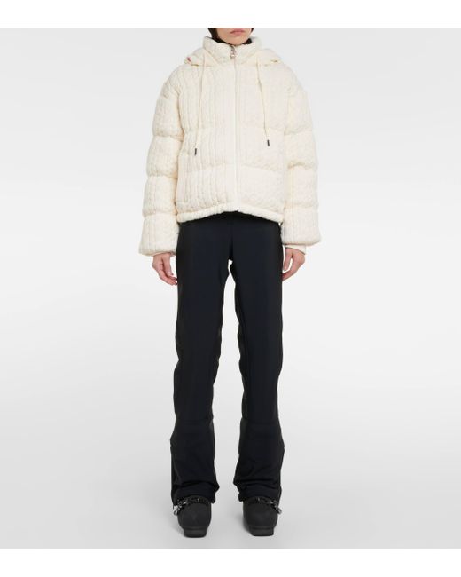 Perfect Moment Natural Kate Cable-knit Wool Down Jacket