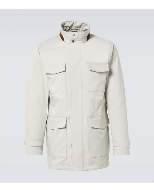 Giacca Con Pelle di Kiton in White da Uomo