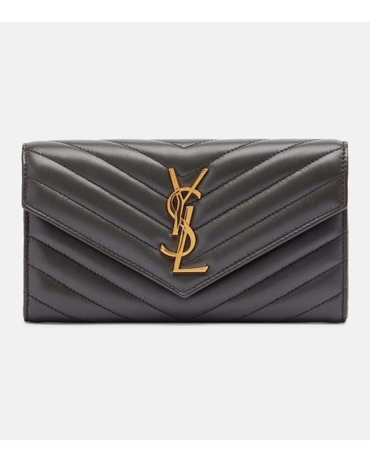Saint Laurent Black Cassandre Matelasse Leather Wallet