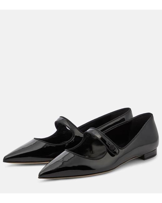 Zapatos planos Campari de charol Manolo Blahnik de color Black