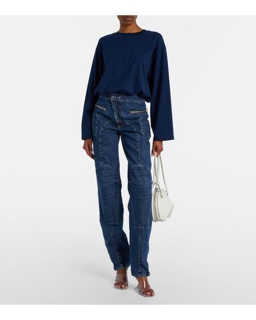 Jean Paul Gaultier Blue Cotton Bodysuit