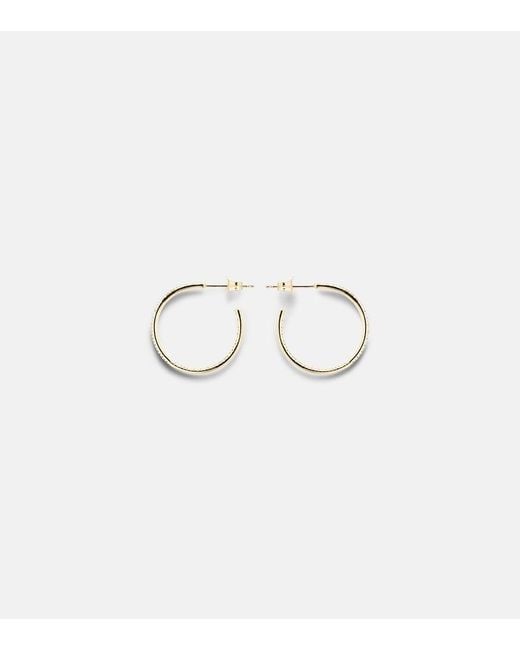 Sydney Evan Metallic 14Kt Hoop Earrings With Diamonds