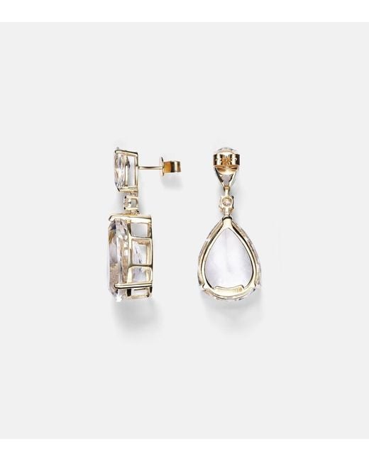 Mateo White Sophia 14Kt Earrings With Topaz And Diamonds