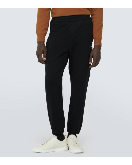 Pantaloni sportivi in jersey di cotone di Zegna in Black da Uomo