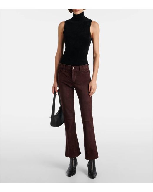 Stouls Purple Dean 22 Suede Flared Pants