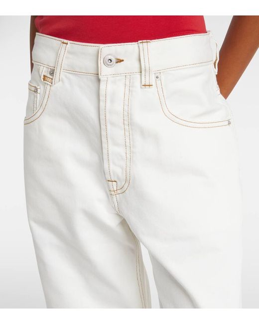 Jeans A Gamba Larga Wide De-Nimes di Jacquemus in White