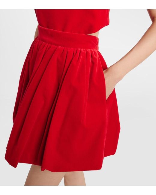 Patou Red Cotton Balloon Miniskirt