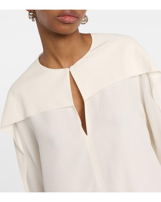 Blouse Balard En Crepe De Chine De Soie Joseph en coloris White