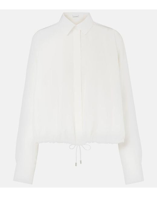 Loewe White Silk Top
