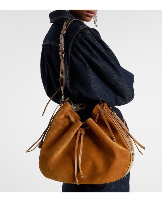 Isabel Marant Brown Bolton Medium Suede Shoulder Bag