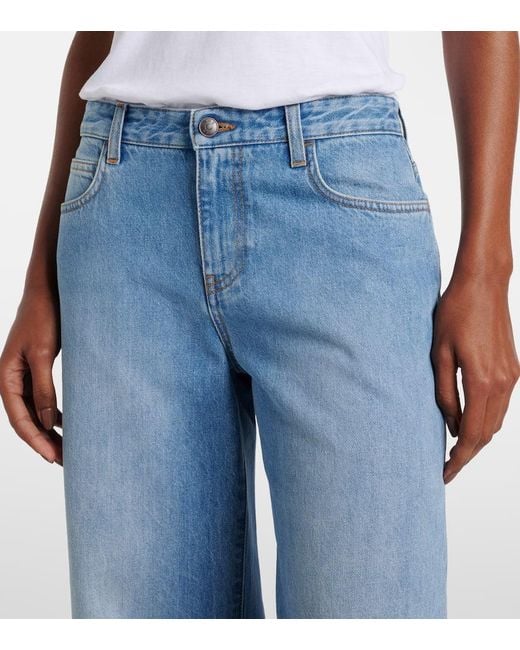 Jean Ample Eglitta A Taille Mi-Haute The Row en coloris Blue