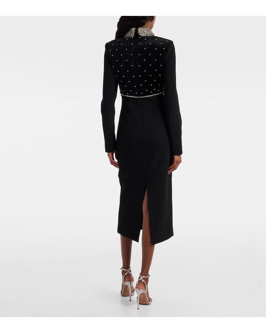 Rebecca Vallance Black Alistar Embellished Midi Dress