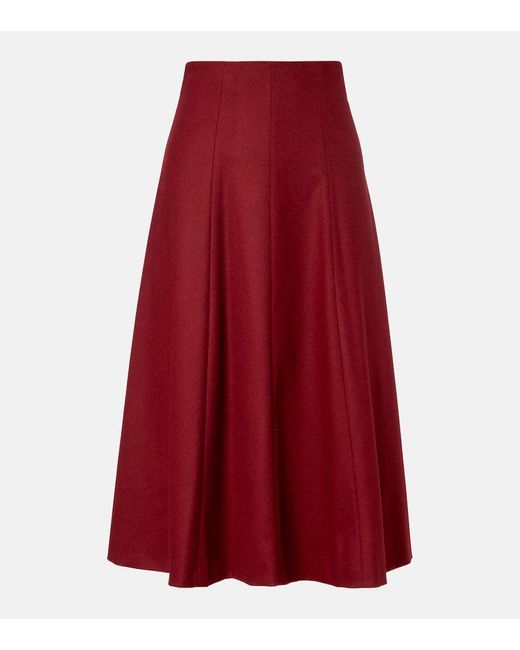 Max Mara Geneve Flared Wool Midi Skirt
