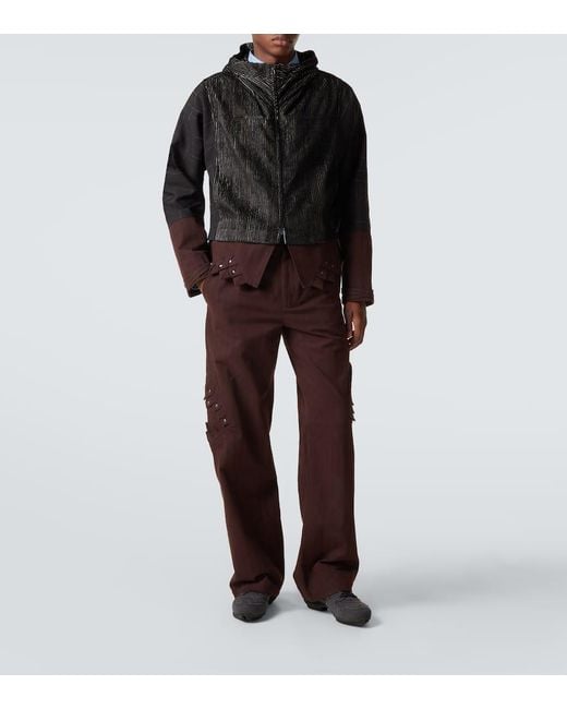 Kiko Kostadinov Black Estike Hooded Silk-Blend Jacket for men