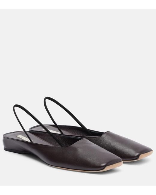 Calvin Klein Black Kate Leather Slingback Flats