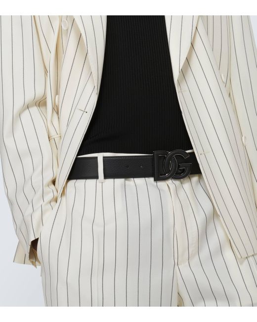 Dolce & Gabbana Black Dg Leather Belt for men