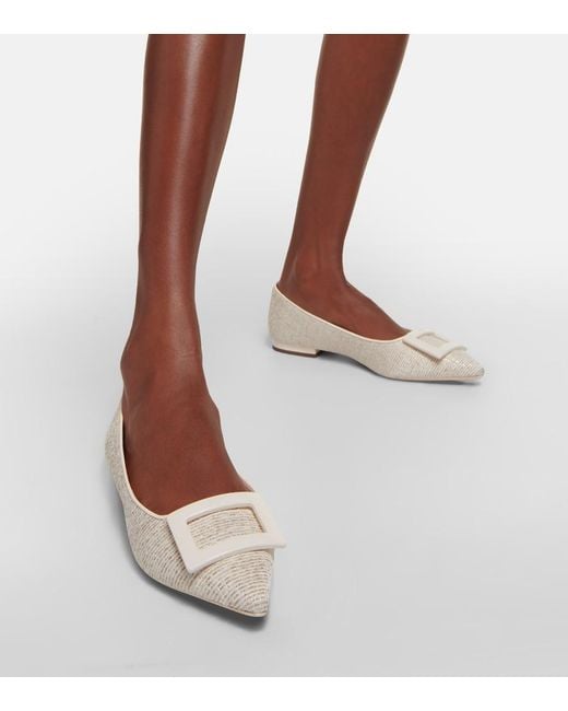 Roger Vivier Natural Gommettine Ballet Flats