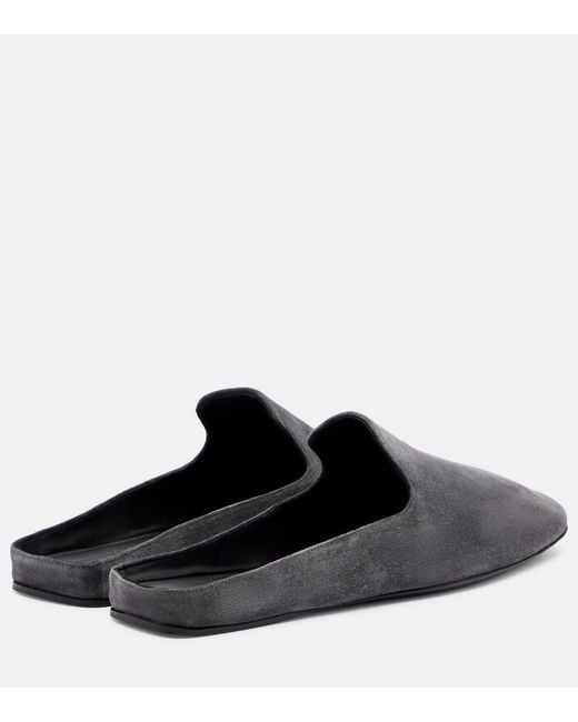 Max Mara Black Logo Suede Mules