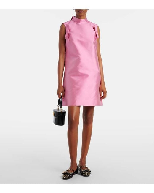 Valentino Pink Silk Shantung Minidress