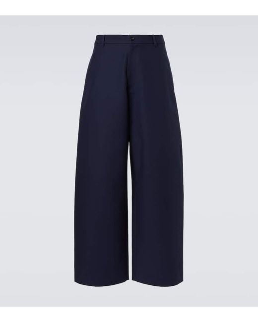 Pantalones Anchos De Saten De Algodon Acne de hombre de color Blue