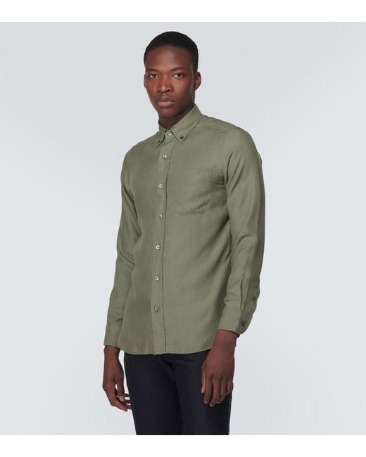 Tom Ford Green Lyocell Shirt for men