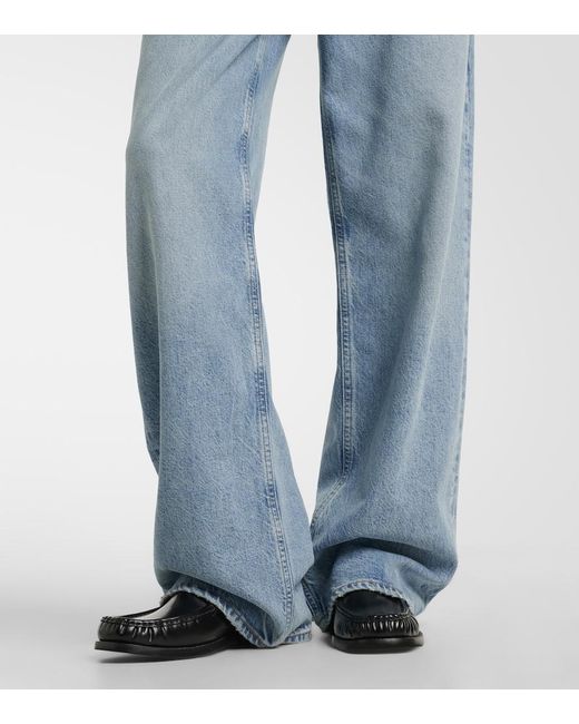 Agolde Blue Low Slung Baggy Wide-Leg Jeans