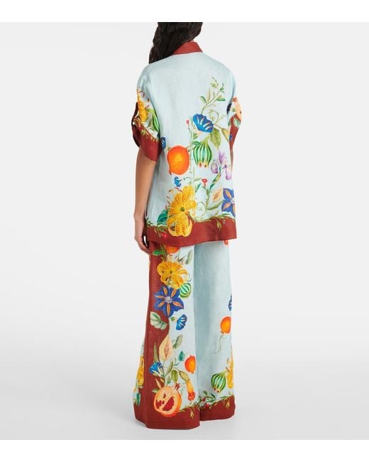 ALÉMAIS Multicolor Dahlia Floral Linen Shirt
