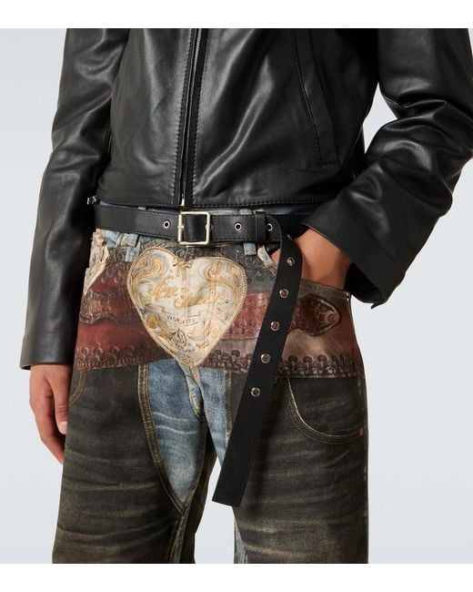 Acne Black Leather Biker Jacket for men