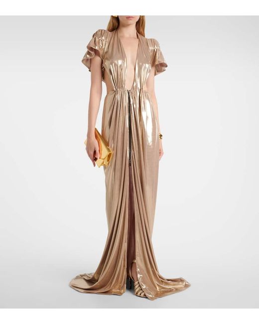 Maticevski Natural Latitude Gathered Ruffled Gown