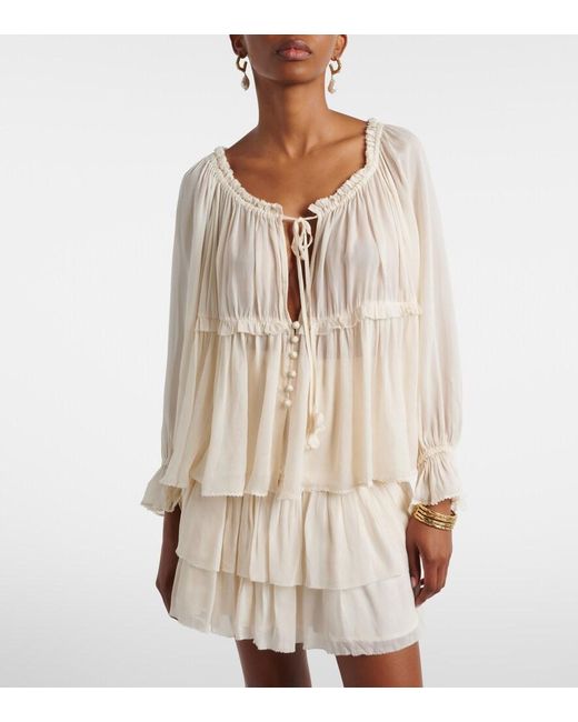 Poupette Natural Moon Ruffled Blouse