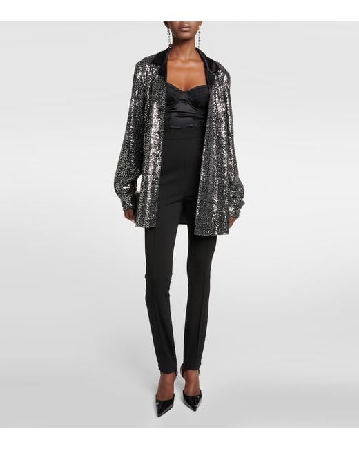 Leggings A Vita Alta di Dolce & Gabbana in Black