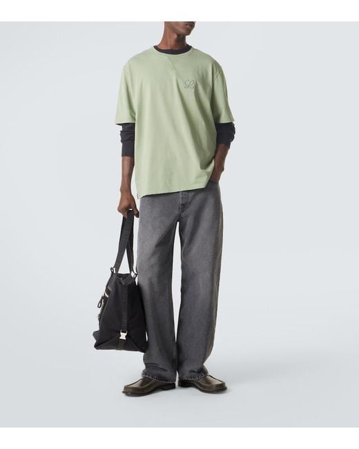 Loewe Green Anagram Cotton Jersey T-Shirt for men
